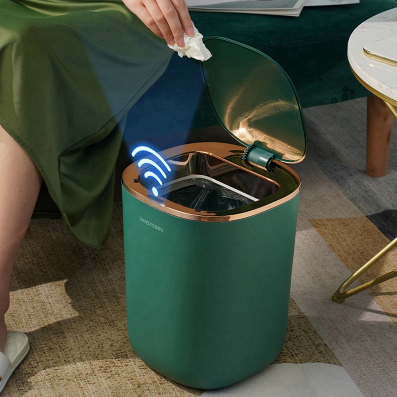 Thùng Rác Cảm Ứng Thông Minh 12L Chống Nước Tự Động Có Nắp Cho Nhà Bếp Nhà Tắm