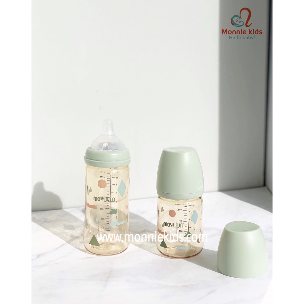 Bình sữa PPSU Moyuum 170/270ml Hàn Quốc LIMITED CLOUD PHIÊN BẢN MÀU XANH MINT