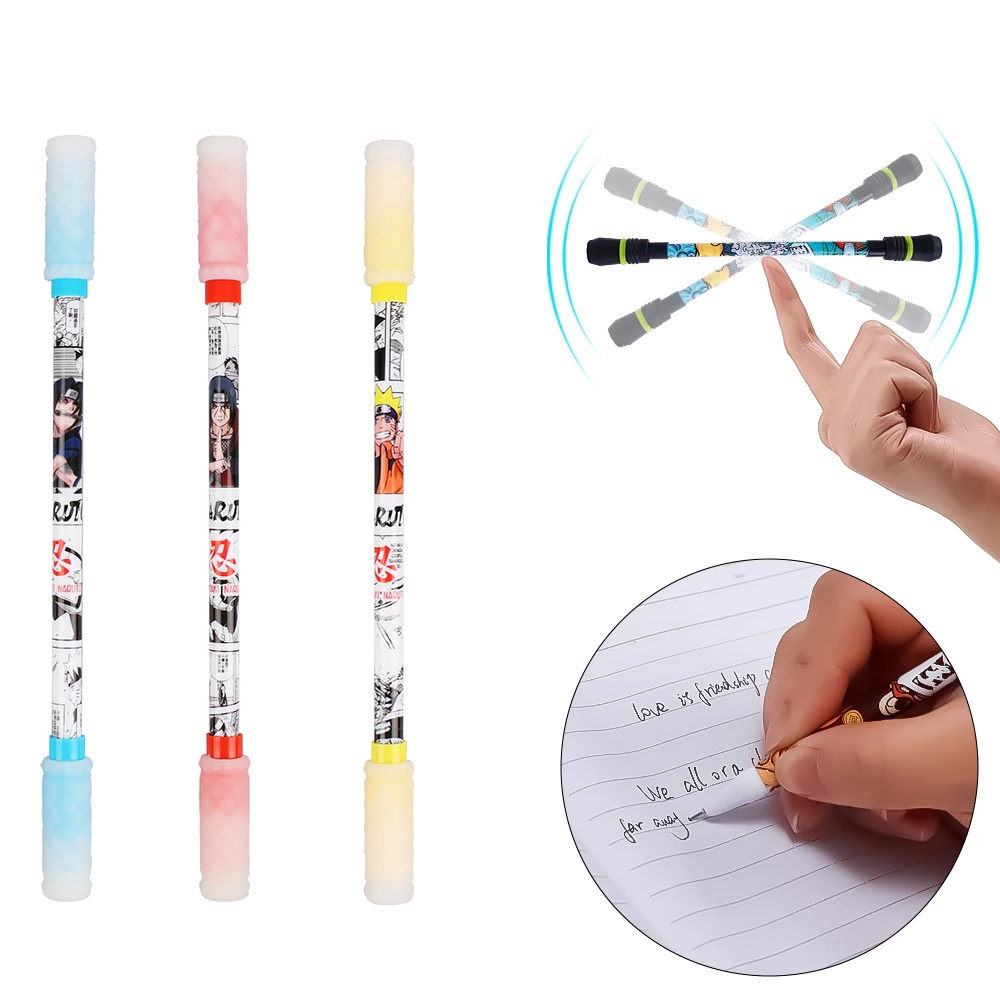1 Cây Bút Gel Xoay Có Đèn Màu Ngẫu Nhiên Họa Tiết Hoạt Hình Vui Nhộn Dành Cho Học Sinh