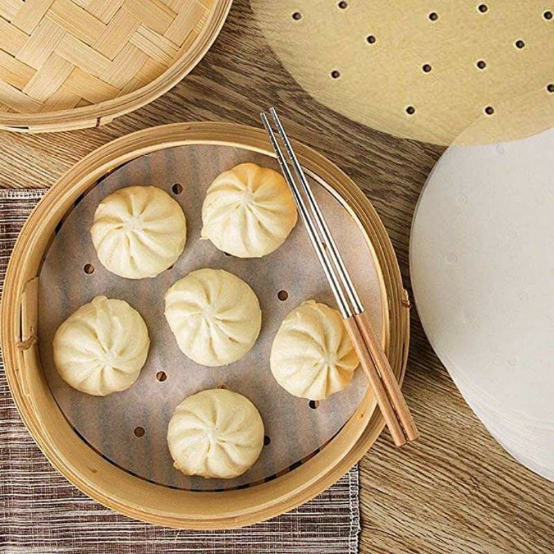 set 100 tờ giấy nến đục lỗ cho nồi chiên không dầu size 23cm