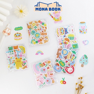 Set 40 miếng sticker hoạt hình ngộ nghĩnh cute, hình dán sticker trang trí, nhãn dán dễ thương