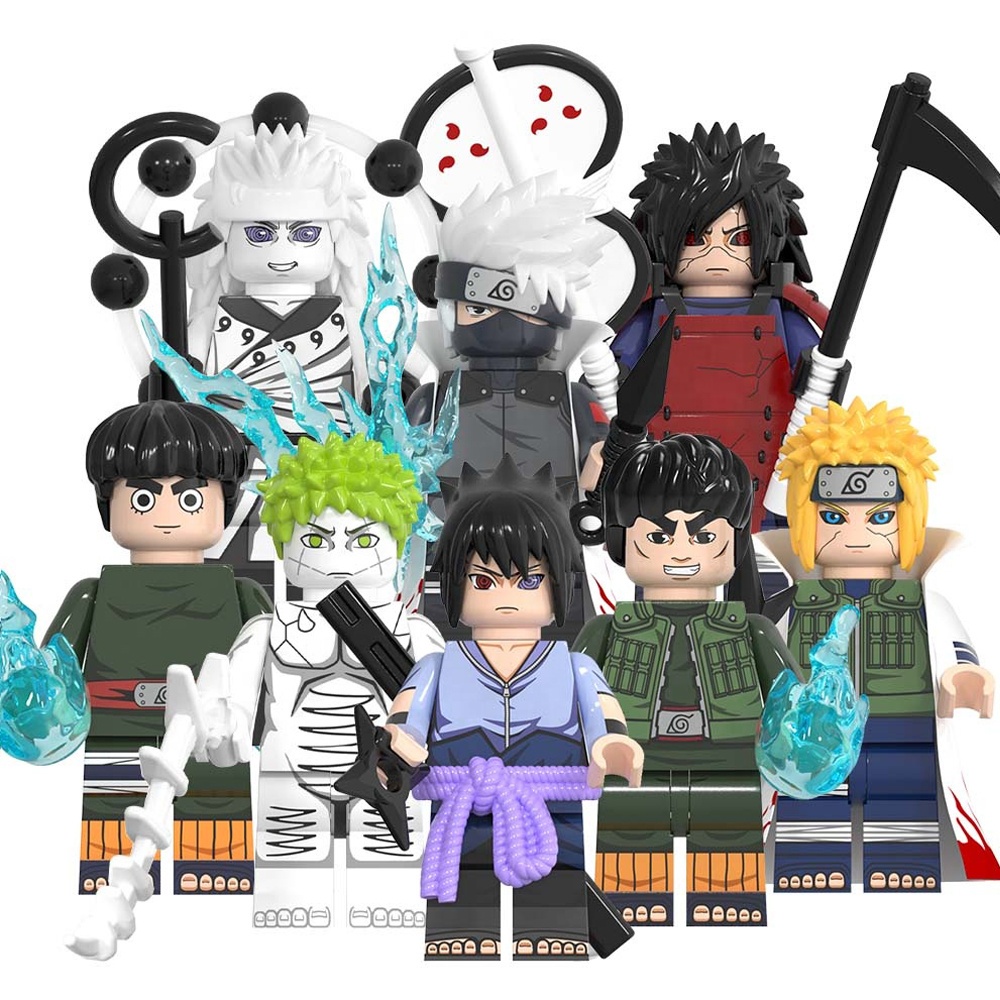 Bộ Lắp Ghép Mô Hình Nhân Vật uchiha sasuke kakashi zetsu lee uchiha madara minato WM6109