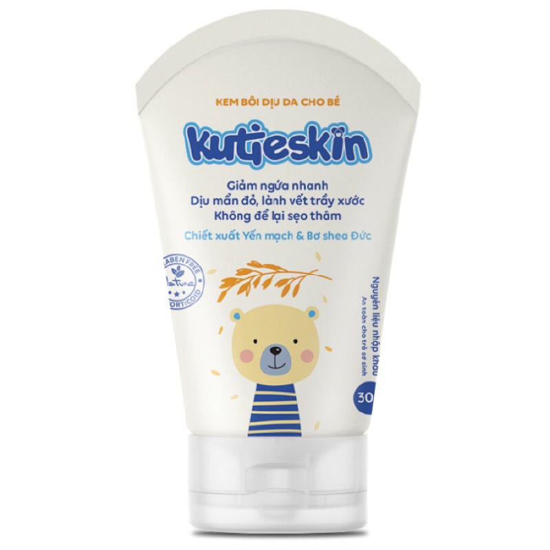 Kem bôi dịu da Kutieskin với các thành phần thảo dược hỗ trợ kháng viêm, giảm ngứa tự nhiên