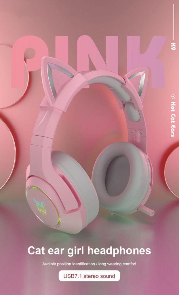Tai Nghe (Màu Hồng) Âm Thanh 7.1 USB LED - Hàng Chính Hãng Tai nghe bluetooth, headphone tai mèo âm thanh chuẩn chân thật có mic BEST
