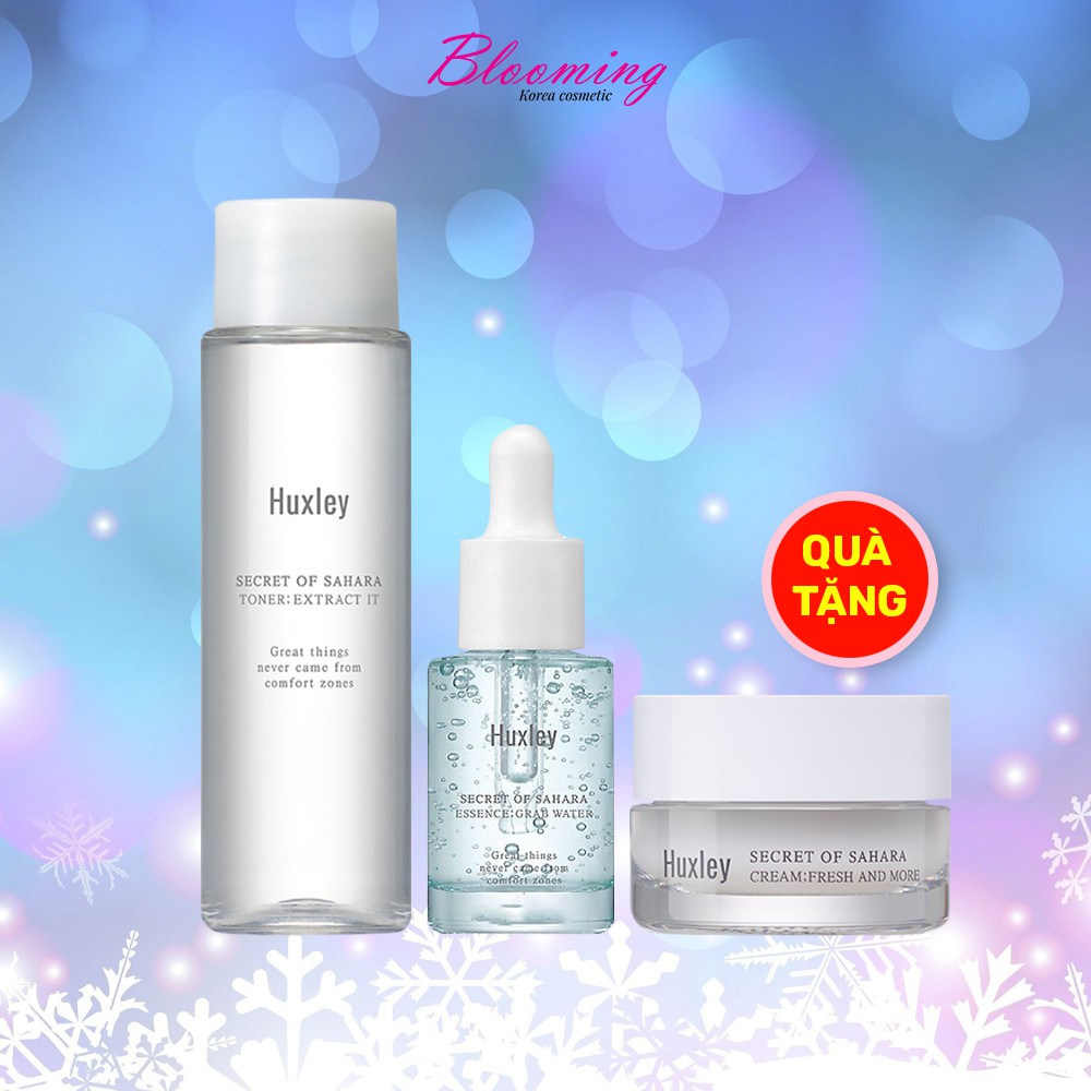 [HB Gift] Bộ Kit Dưỡng Ẩm, Tái Tạo Da, Phục Hồi Da Huxley Hydration Trio Set Cao Cấp Hàn Quốc 3 Item