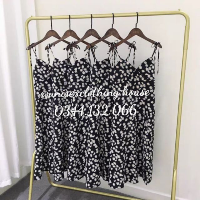 [ Hàng Thiết Kế ] Váy Đầm Hoa Cúc Họa Mi Nơ Vai Dáng Dài Xẻ Tà Xu Hướng Hè Thu 2020 (Kèm ảnh thật) | BigBuy360 - bigbuy360.vn