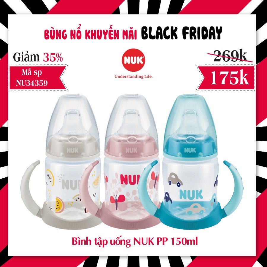 [Sản xuất tại Đức] Bình tập uống Nuk PP 150ml cho bé 6-18 tháng