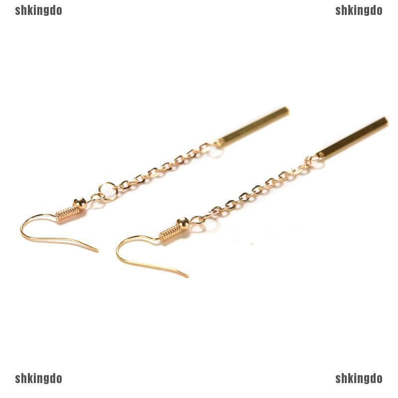 Hoa tai dáng treo mạ vàng thiết kế đơn giản thời trang