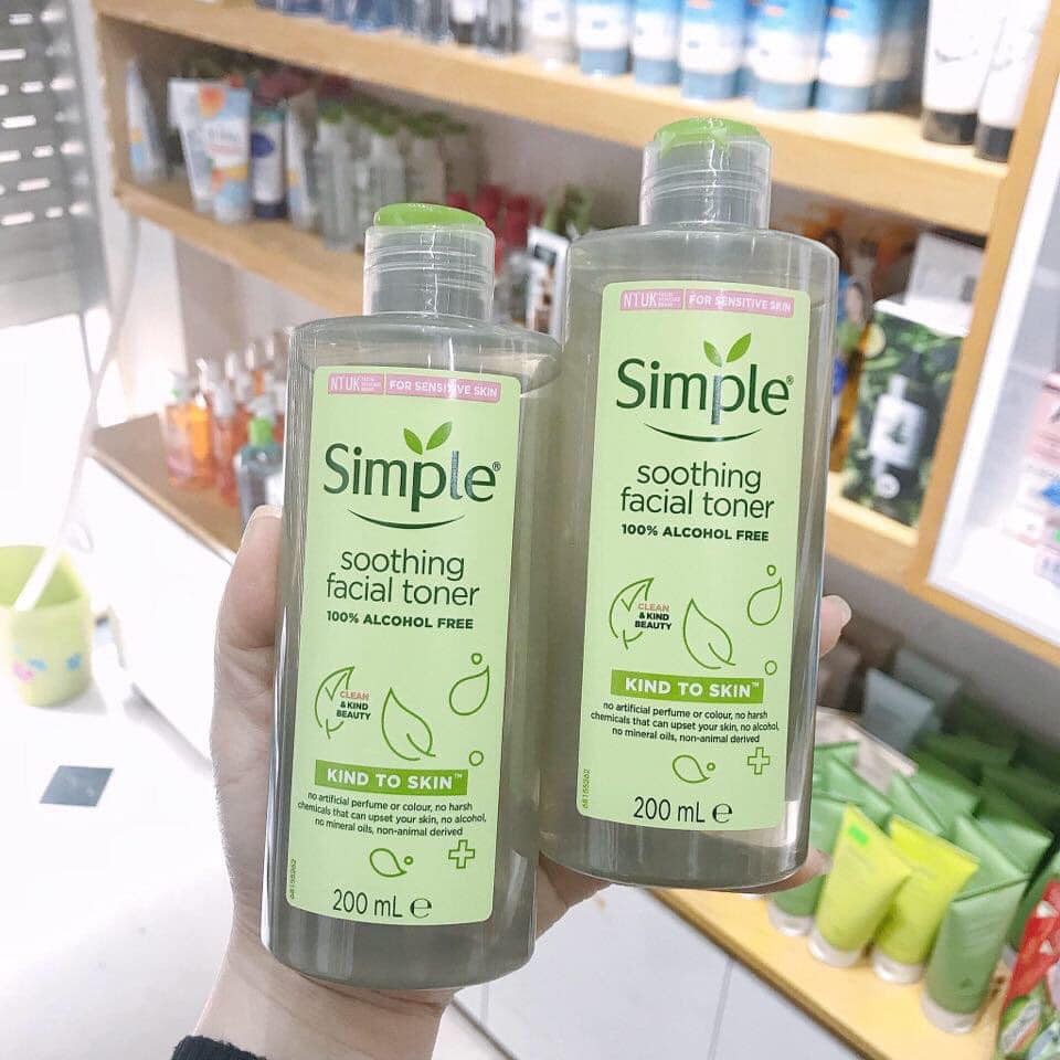 [Mẫu 2020] Nước Hoa Hồng Simple Kind To Skin Soothing Facial Toner - 200ml | BigBuy360 - bigbuy360.vn