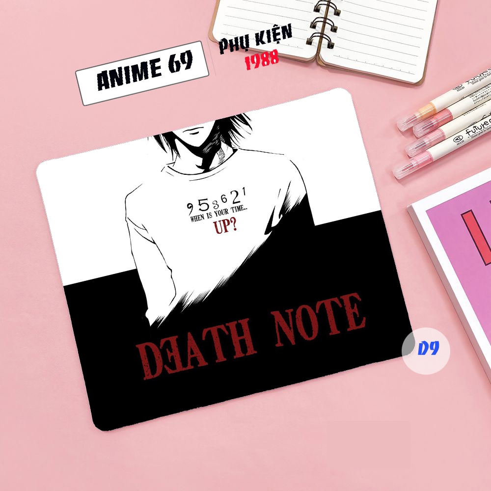 Lót chuột -death-note-  khổ 21x26x03 bo viền nhiễu mẫu