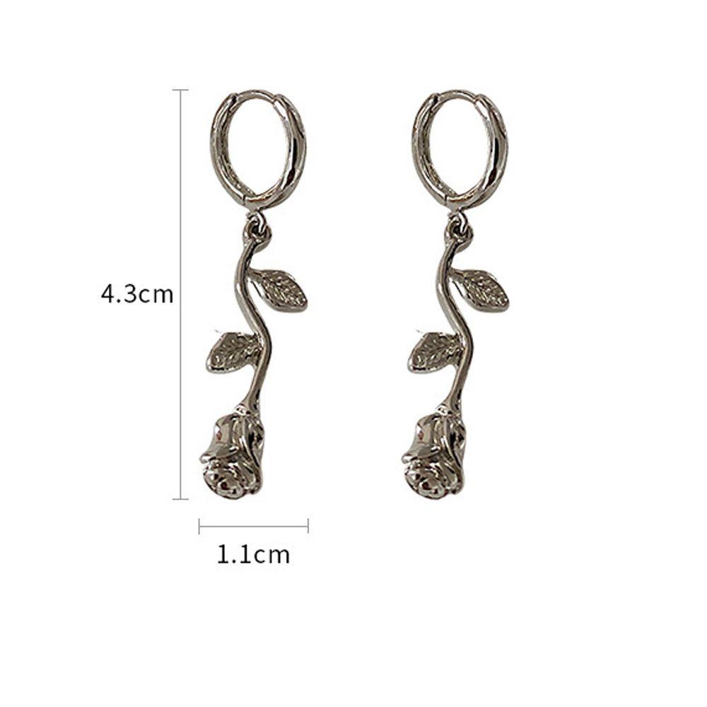 Khuyên Tai Kim Loại Dạng Vòng Lủng Lẳng Đơn Giản Thời Trang Cá Tính Cho Nữ