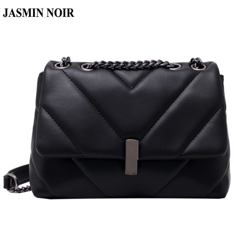 Túi đeo vai JASMIN NOIR da PU họa tiết chữ V sức chứa lớn thời trang 2021 chất lượng cao dành cho nữ