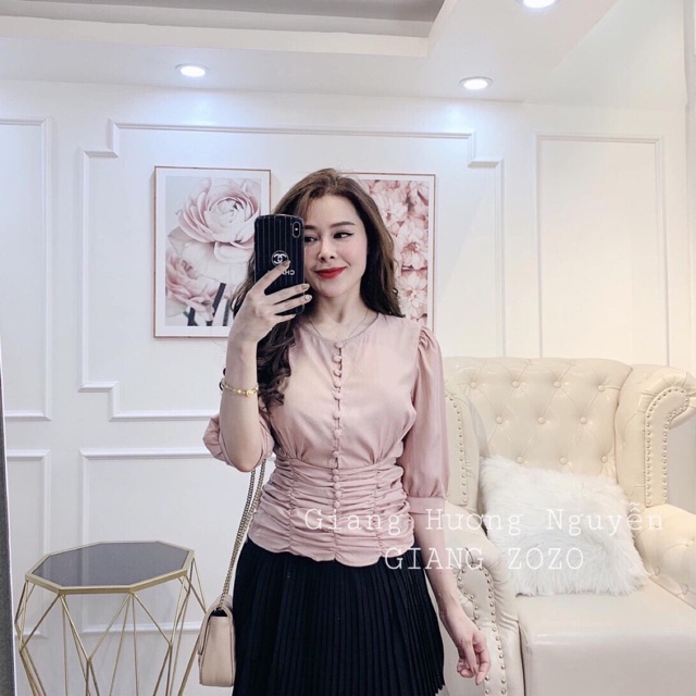 Áo lụa khuy bọc