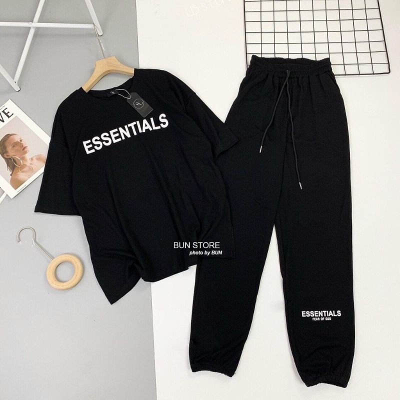 [Ảnh Thật Trải Sàn] Set Essen mix quần bom cotton xinh xắn 💖FREESHIP💖 Set bộ ESSEN 3 màu cực xinh | BigBuy360 - bigbuy360.vn