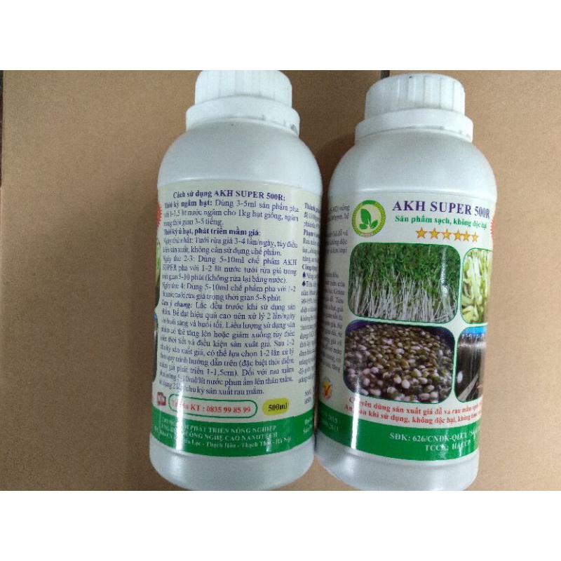 CHẾ PHẨM NANO AKH SUPER CHUYÊN DÙNG LÀM GIÁ ĐỖ, CHAI 500ML