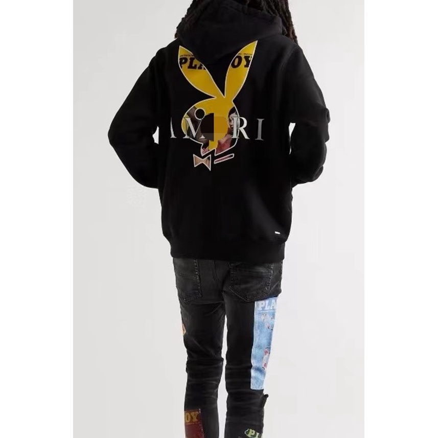 Áo Hoodie In Hình Thỏ Trắng Và Chữ Cái Phong Cách Đường Phố