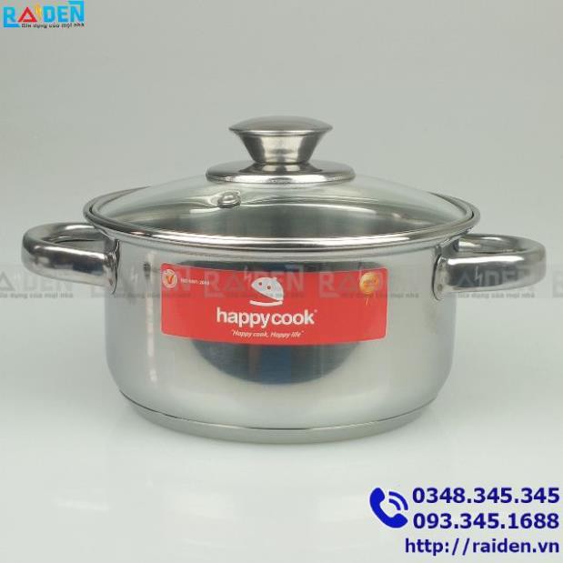 Nồi lẻ inox 3 đáy Happycook size 16cm