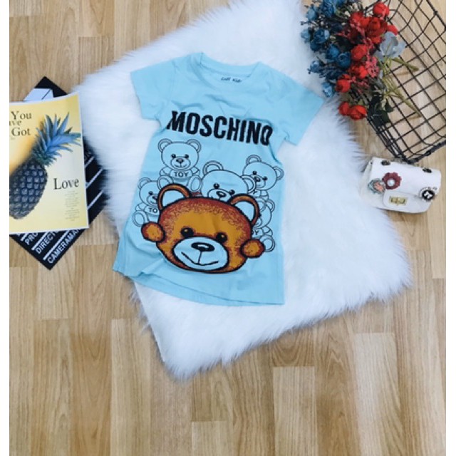 VÁY BÉ GÁI ❤️FREESHIP❤️ Xẻ Tà Moschino siêu xịn cho bé từ 10-32kg