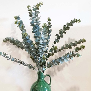 Hoa giả - Cành lá bạch đàn trang trí decor 1 cành 5 nhánh to 3 nhánh nhỏ - Cành lá khuynh điệp giả phong cách Hàn Quốc