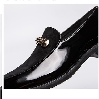 Luxury glossy black loafers for men