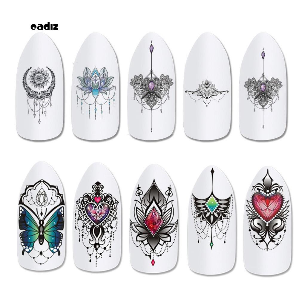 Nhãn dán móng tay thiết kế nhiều họa tiết thời trang