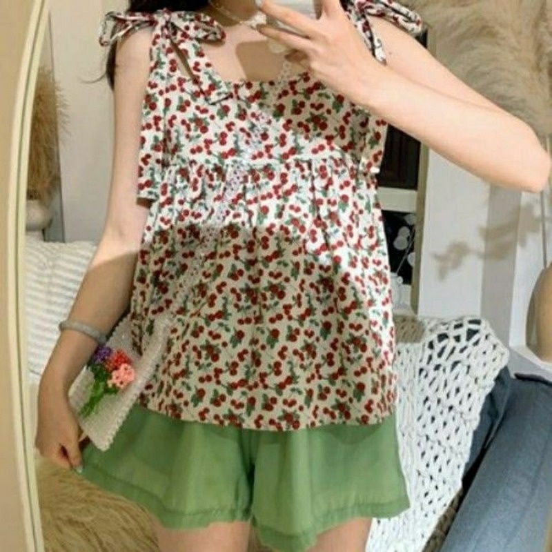 Áo Hai Dây Đính Nơ Thiết Kế Mới Thời Trang Dành Cho Mùa Hè