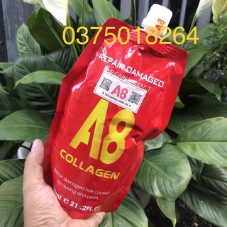 Kem phục hồi tóc siêu mềm mượt COLLAGEN A8 Repair Damaged 600ml ( Mẫu mới)