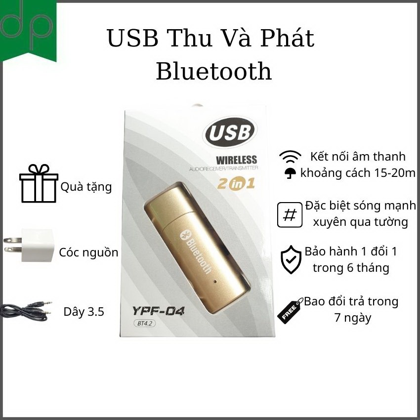 [Xa 20m] USB Bluetooth 4.2 Phát Và Nhận, Dùng Cho Loa,Máy Tính, Amply. Bảo Hành 1 Đổi 1 Trong Vòng 6 Tháng