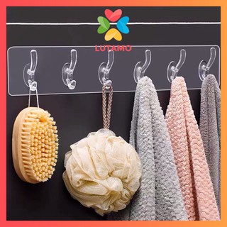 Móc Dán Tường Trong Suốt Chịu Lực 6 Thanh, Móc Treo Đồ Siêu Dính LUTAMO MD3370