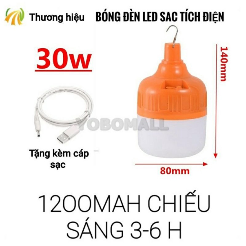 Bóng Đèn Led Sạc Pin Tích Điện 30W - Yobomall [CHÍNH HÃNG]