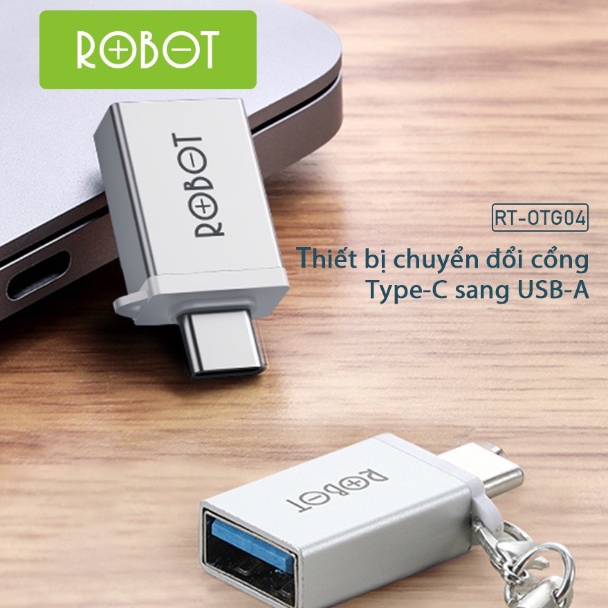Thiết Bị Chuyển Đổi ROBOT OTG04 Cổng Type-C Sang USB-A Hàng Chính Hãng