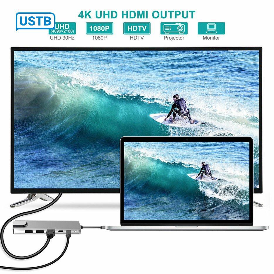 Bộ chuyển đổi nguồn 5/6 trong 1 USB type C Hdmi 4K USB 3.0 PD sang Ethernet Rj45 Lan | WebRaoVat - webraovat.net.vn