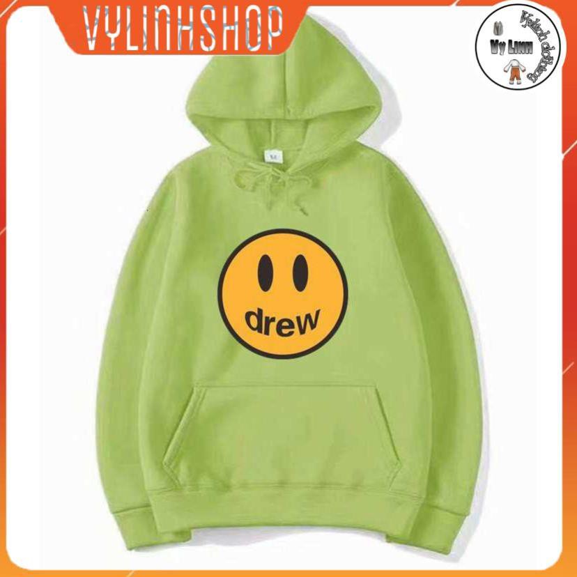 Áo hoodie nam nữ VYLINHSHOP áo nỉ có mũ dây kéo form rộng unisex Drew oversize  phong cách ulzzang 2 màu đen trắng
