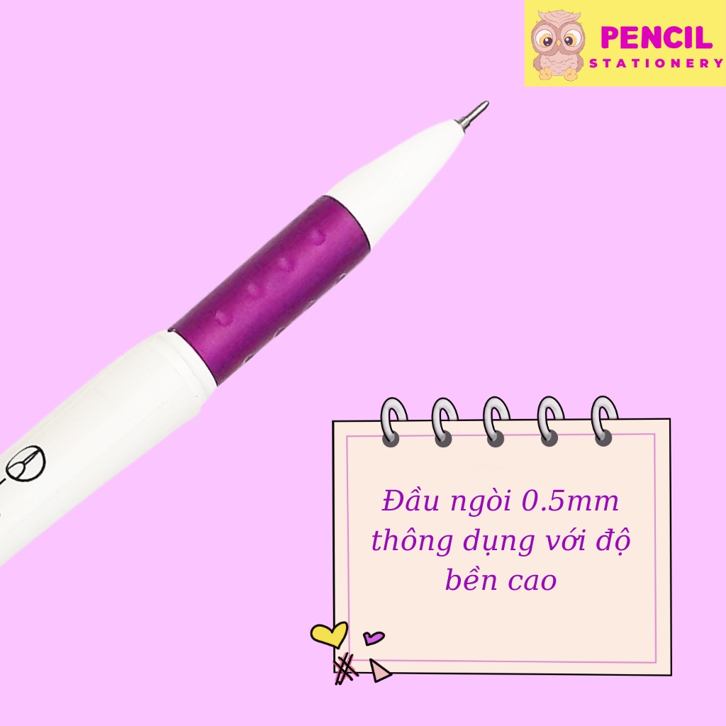 Bút Bi Nước Mực Gel AIHAO 0.5mm, Bút Nước Chữ A Mực Nét Êm Trơn Chữ Đẹp Giá Rẻ Xanh Đỏ Đen Tím Cho Học Sinh Văn Phòng