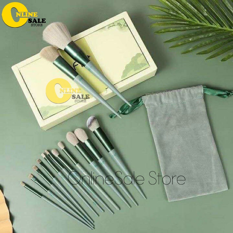 Bộ cọ trang điểm 13 cây- Dụng cụ trang điểm makeup siêu mềm mịn- Tặng kèm túi nhung