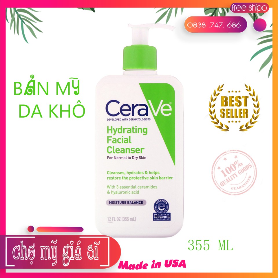 [Bản Mỹ] Sữa rửa mặt Cerave Foaming Facial Cleanser 473 ML