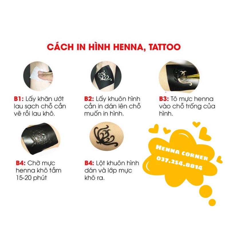 HENNA GOLECHA MÀU NÂU ĐỎ - MỰC VẼ  An toàn
