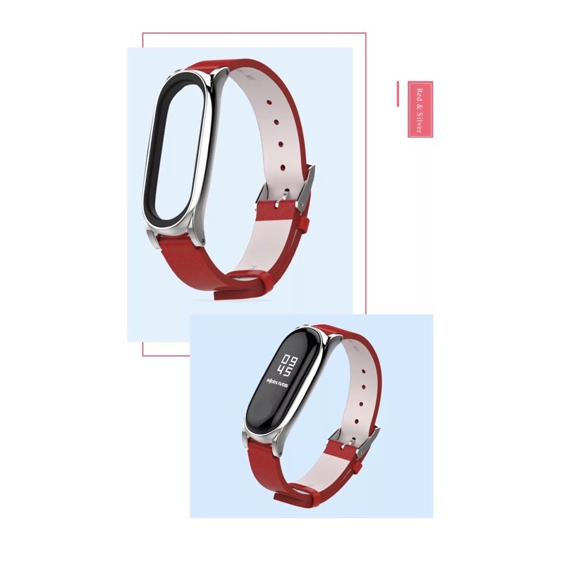Dây đeo miband 4 3 da MIJOBS thay thế