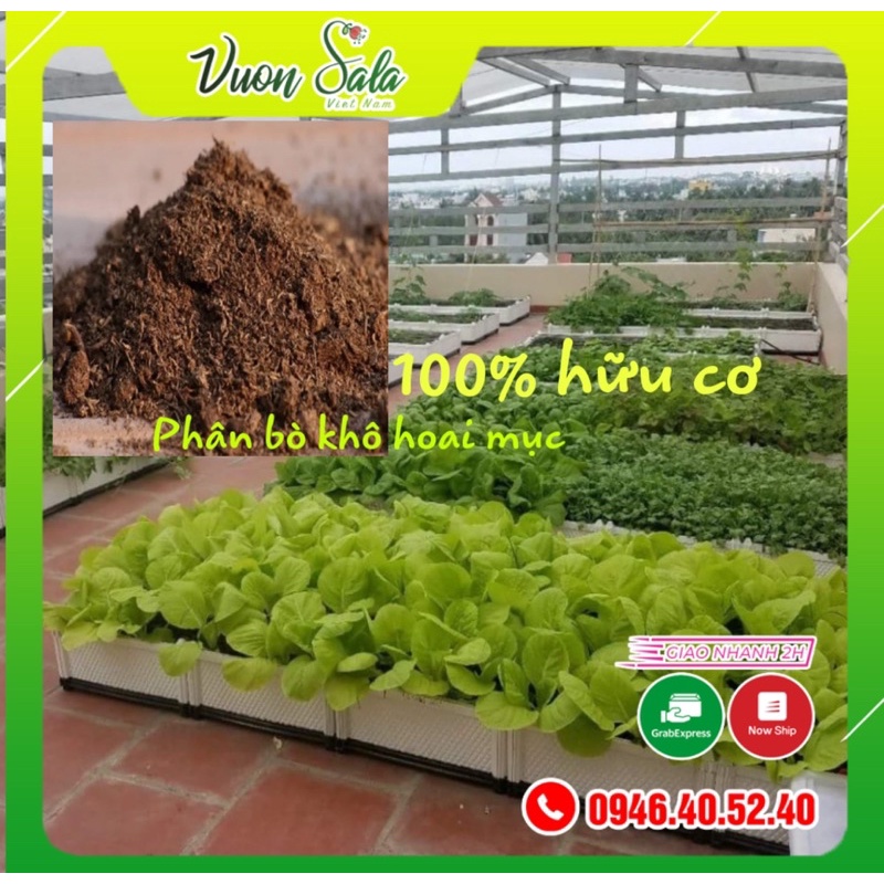 Phân bò khô hoai mục bao 2kg