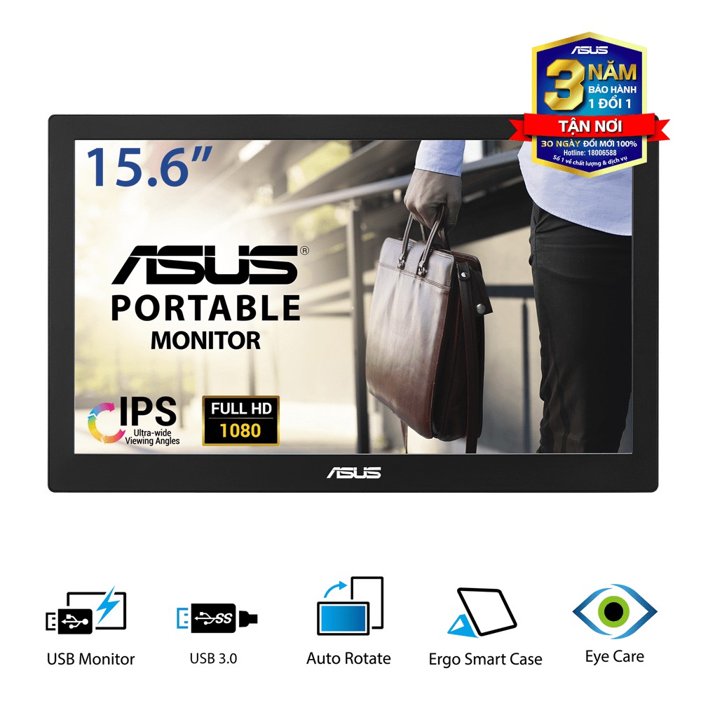 Màn Hình Di Động ASUS MB169B+ (15.6-inch FHD/IPS/USB 3.0 Type-C) | BigBuy360 - bigbuy360.vn
