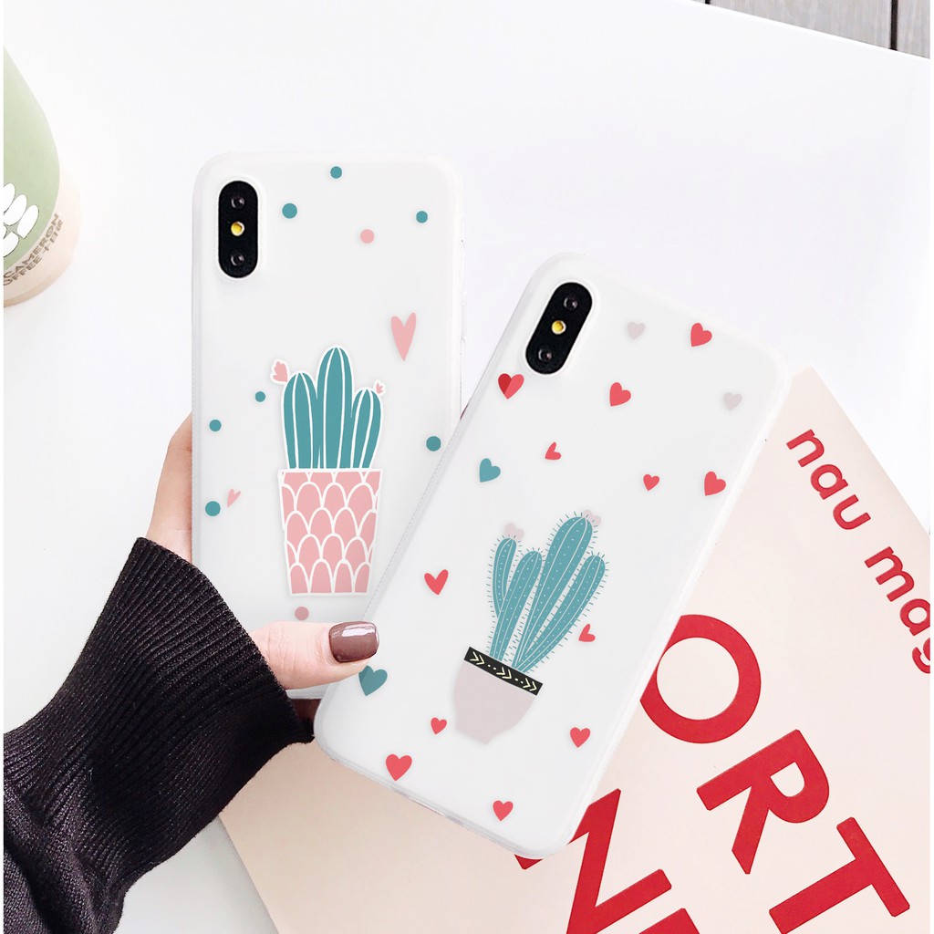 Ốp lưng iphone Cactus lovely TPU trơn dẻo mềm 5/5s/6/6plus/6s/6splus/7/7plus/8/8plus/x/xr/xs/11/12/pro/max/plus/promax | BigBuy360 - bigbuy360.vn