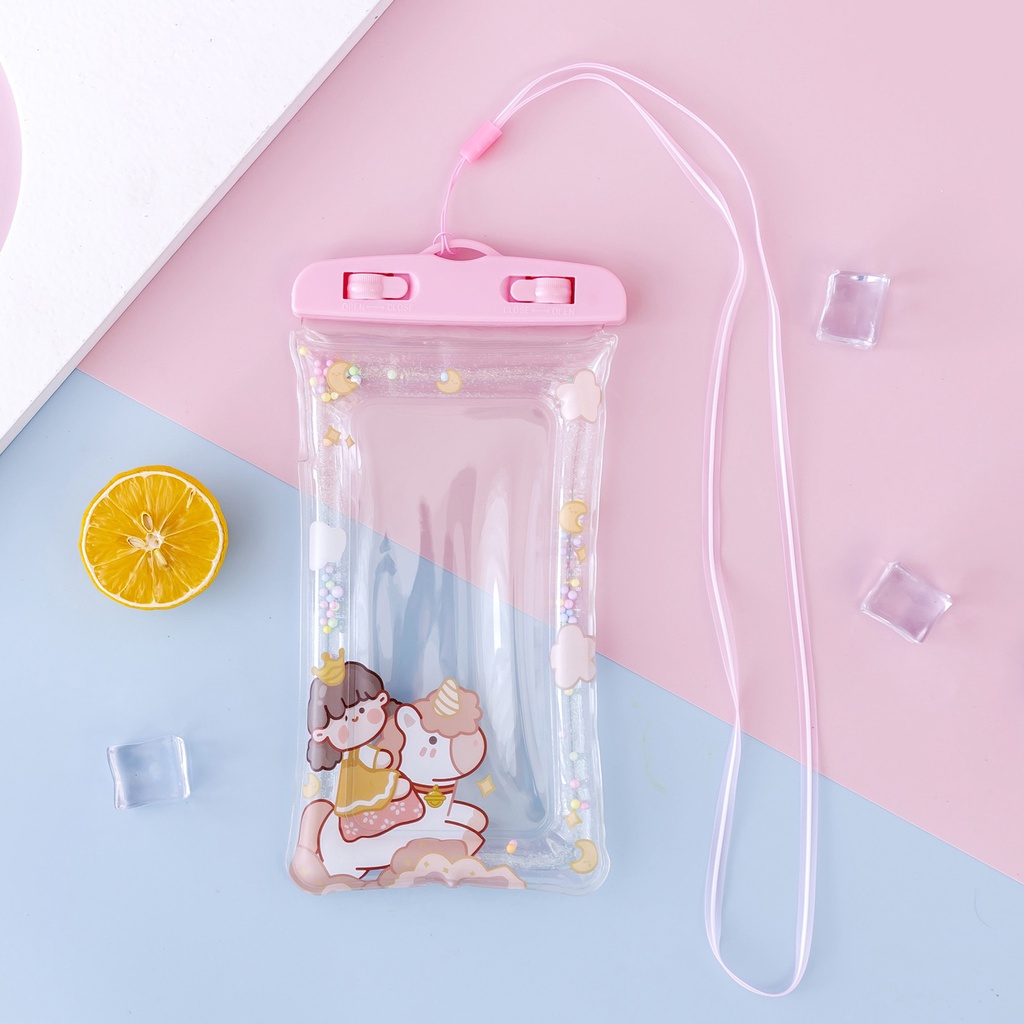 Túi Đựng Điện Thoại Siêu Mỏng Chống Nước Ip68 Họa Tiết Hoạt Hình