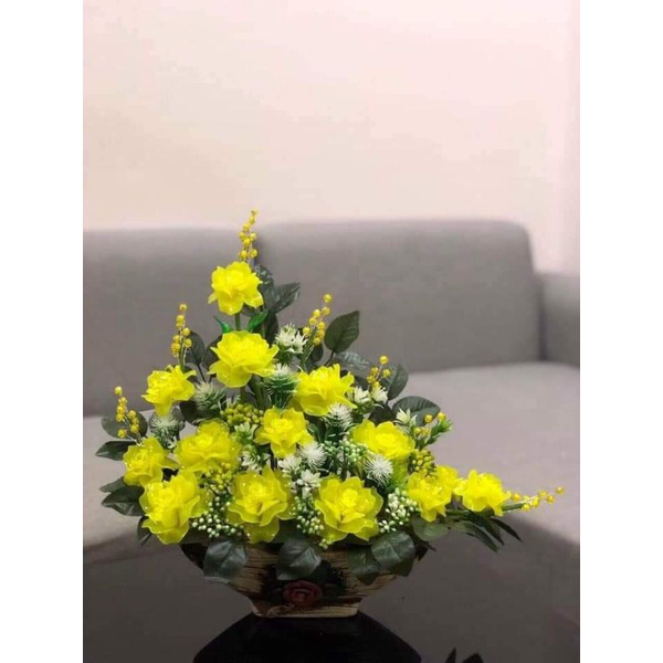 Hoa pha lê: Thành phẩm bình hoa hồng pha lê để bàn (đỏ, vàng, trắng, hồng, tím)
