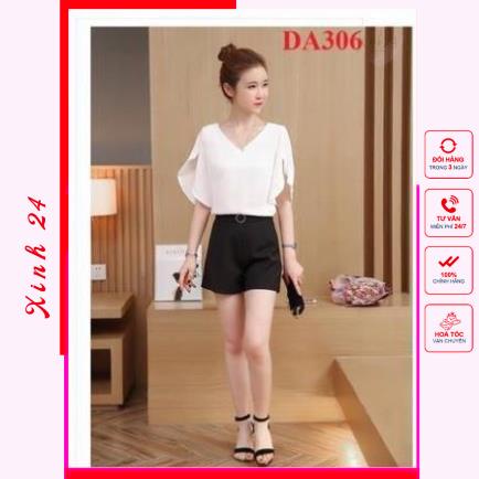 Áo sơ mi nữ cổ tim, thiết kế ống tay loe trẻ trung nữ tính | BigBuy360 - bigbuy360.vn