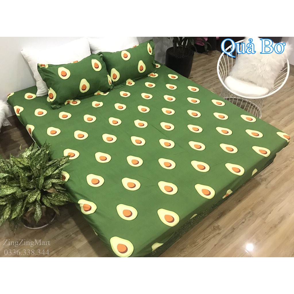 Combo Ga Và 2 Vỏ Gối nằm Mẫu Quả Bơ Xanh (Được chọn mẫu - ghi chú tên mẫu - chát với shop)