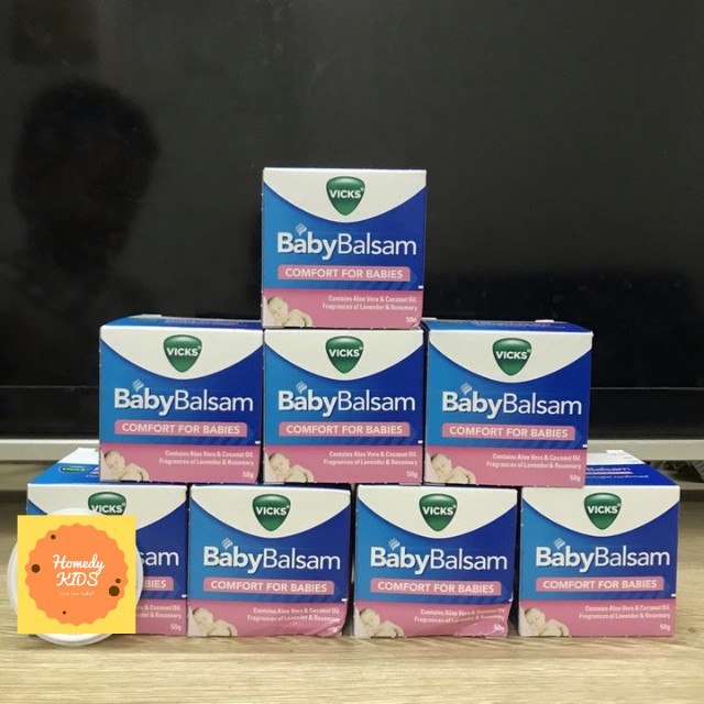 Dầu Ấm Ngực Vick Baby Balsam Giúp Trẻ Giảm Ho, Chống Ngạt, Chống Cảm, Giữ Nhiệt Hũ 50g, Chuẩn Úc