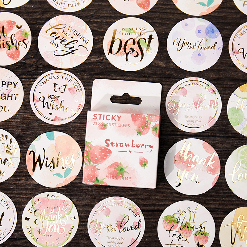 Hộp 46 Miếng Dán Trang Trí Sổ Tay Hình Bướm Dễ Thương Box Sticker ST432