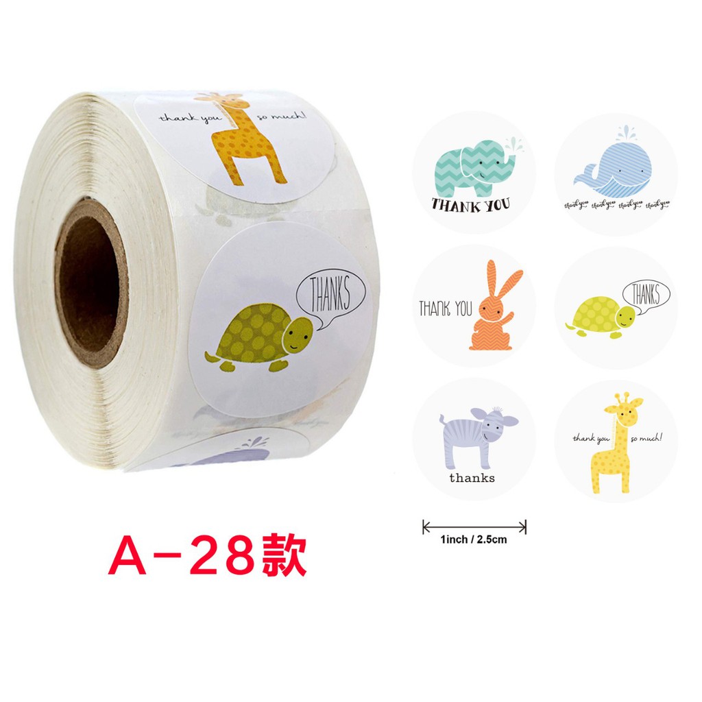 Cuộn 500 sticker &quot;thank you&quot; nền hồng- Tem dán &quot;Cảm ơn&quot; 2.5cm - văn phòng phẩm sáng tạo- Selenshop