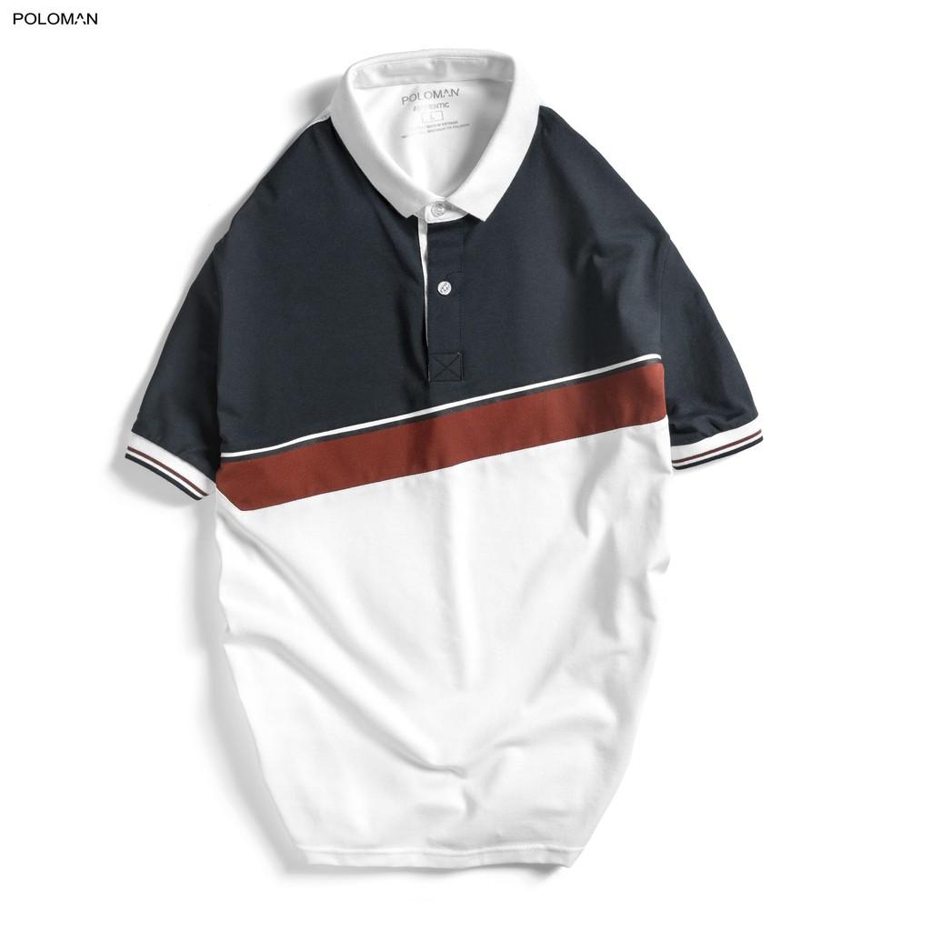 Áo Polo nam cổ bẻ phối TIDAL vải cá sấu Cotton xuất xịn,chuẩn form, sang trọng - thanh lịch - POLOMAN | BigBuy360 - bigbuy360.vn