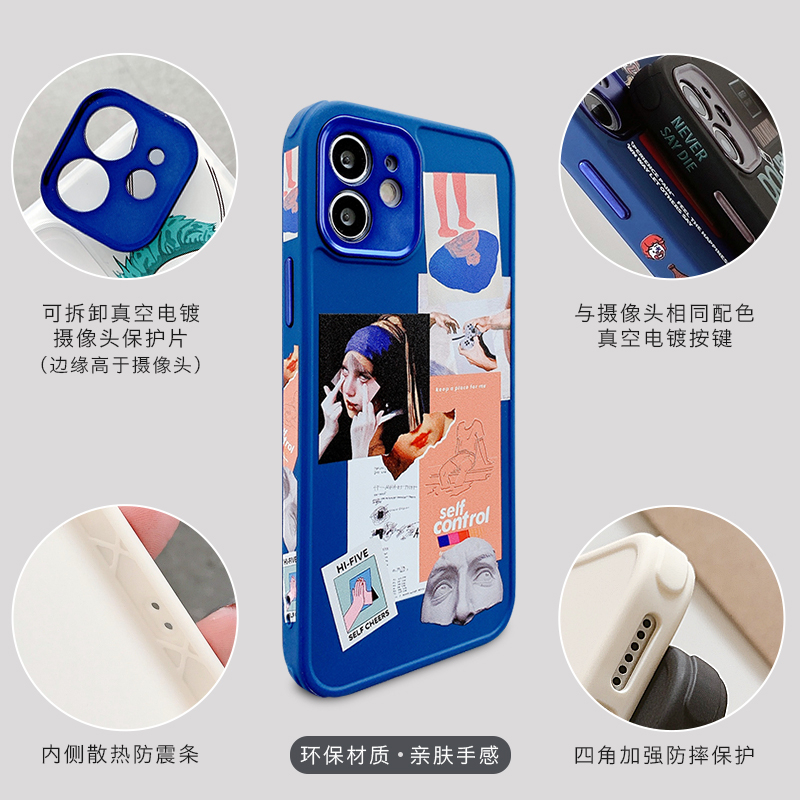 Ốp điện thoại nghệ thuật Âu Mỹ thích hợp cho iPhone 12 13 8 7 plus 11 pro xs max x xr